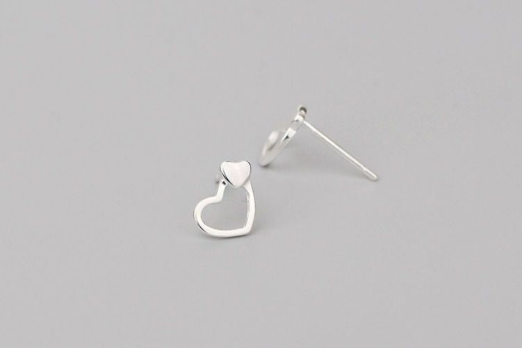 Silver Sterling Heart Earring 925