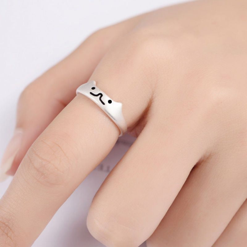 Sterling Silver 925 Cat Ring Open