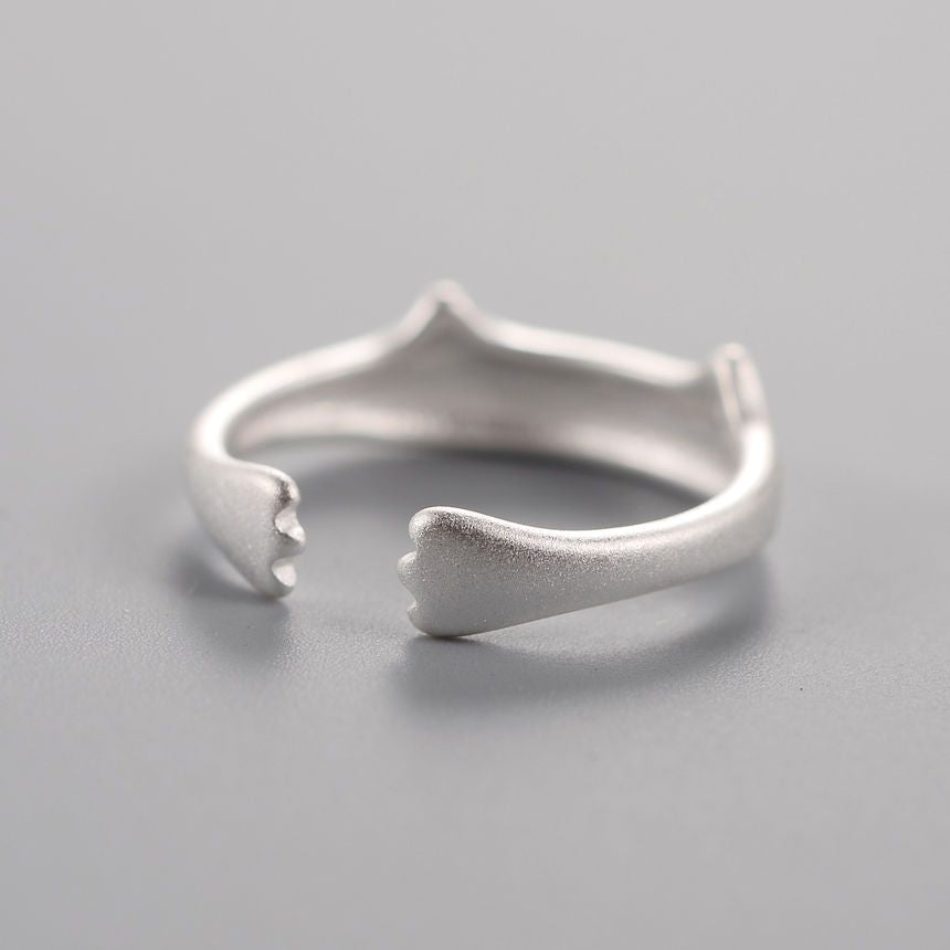 Sterling Silver 925 Cat Ring Open