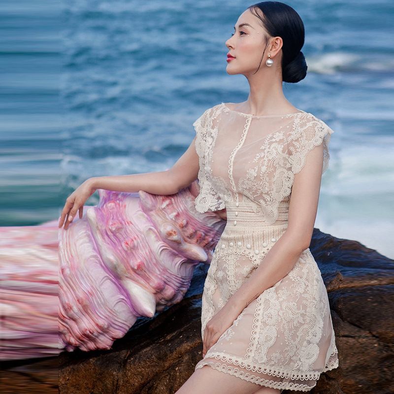 Sleeveless Lace A-Line Party Dress