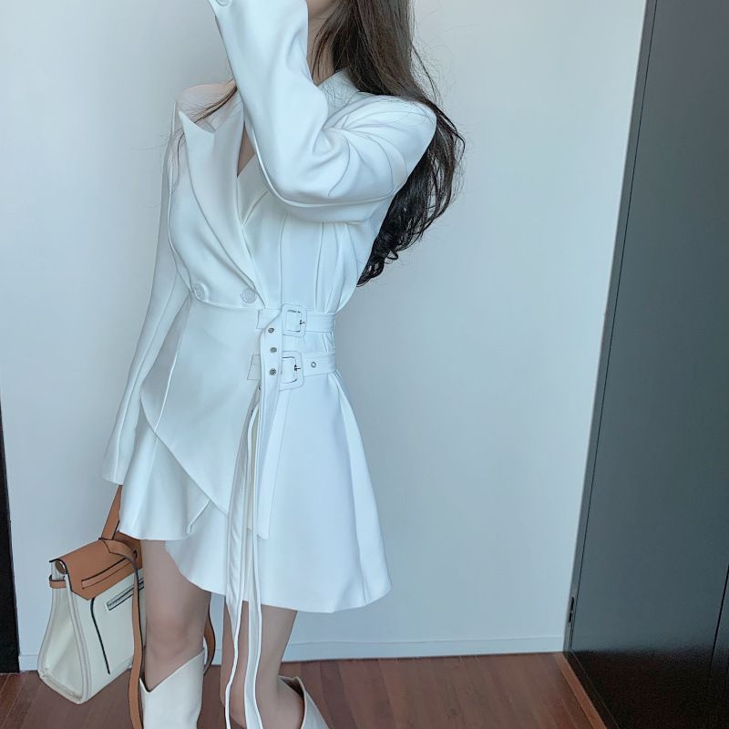 Long-Sleeve Wrap  Blazer Dress