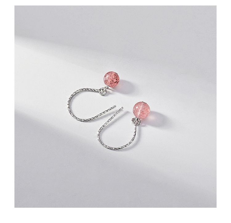 Faux Sterling Silver Earring Crystal Dangle
