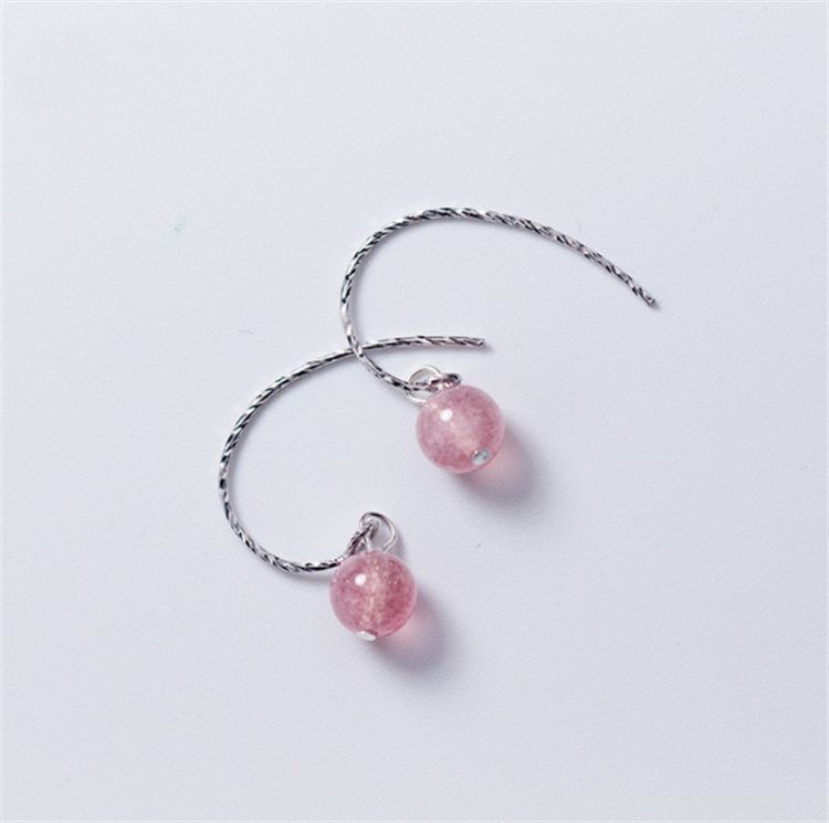 Faux Sterling Silver Earring Crystal Dangle