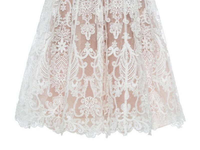 Spaghetti-Strap Lace Midi A-Line Dress