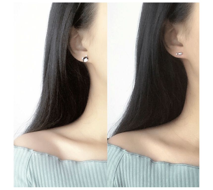 Asymmetrical Cat Stud Fish Earring