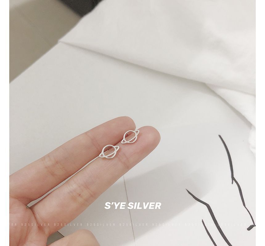 Stud Silver Sterling Earring Planet