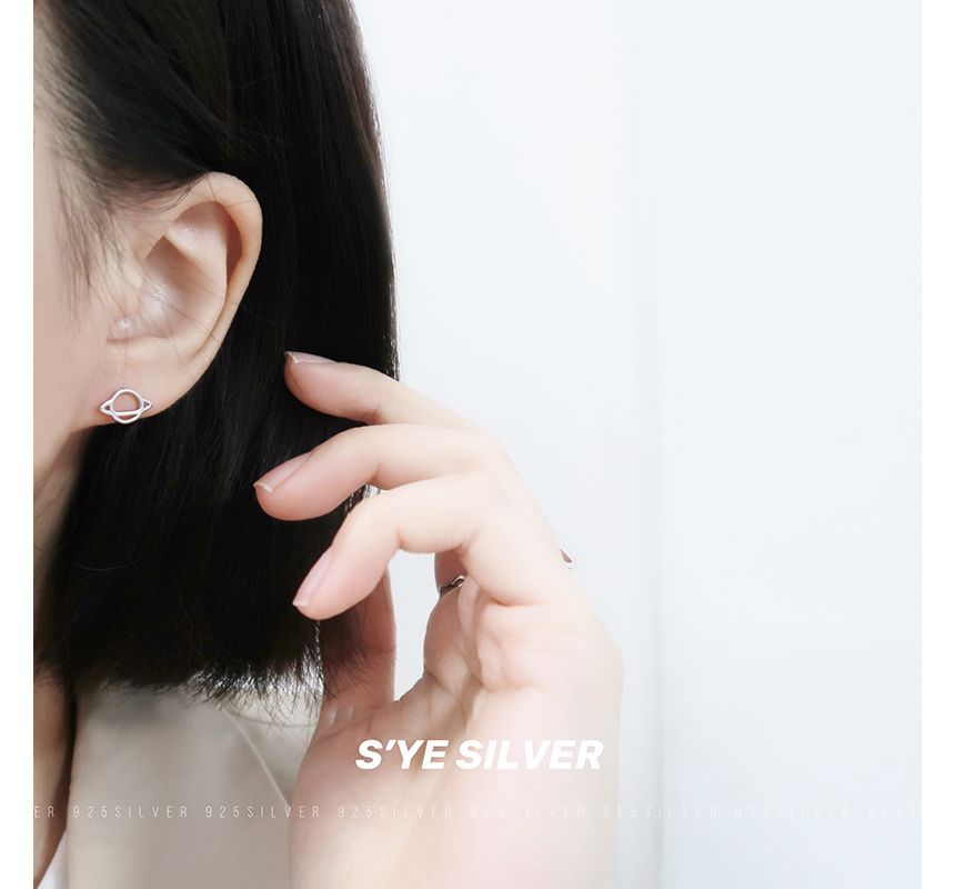 Stud Silver Sterling Earring Planet
