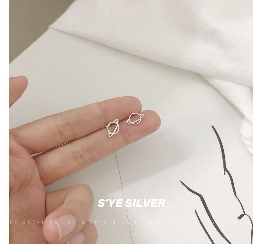 Stud Silver Sterling Earring Planet