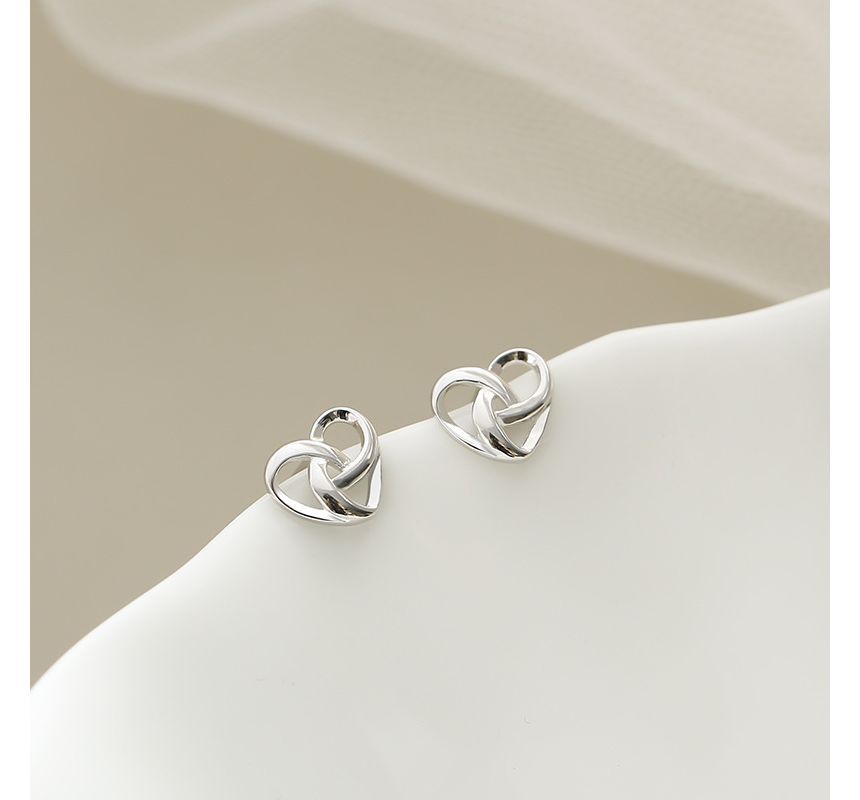 Sterling Heart Stud Earring Silver