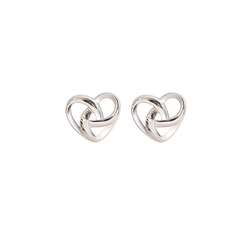Sterling Heart Stud Earring Silver