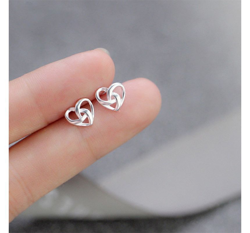 Sterling Heart Stud Earring Silver
