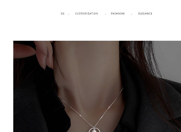 Necklace Silver Pearl Sterling Faux