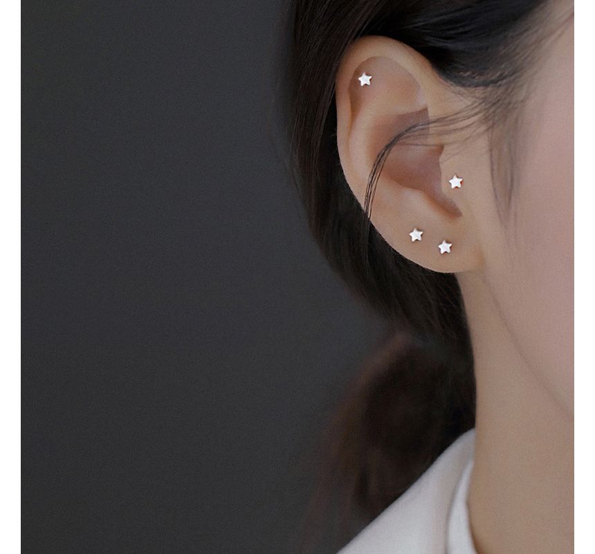 Silver Stud Earring Sterling Star