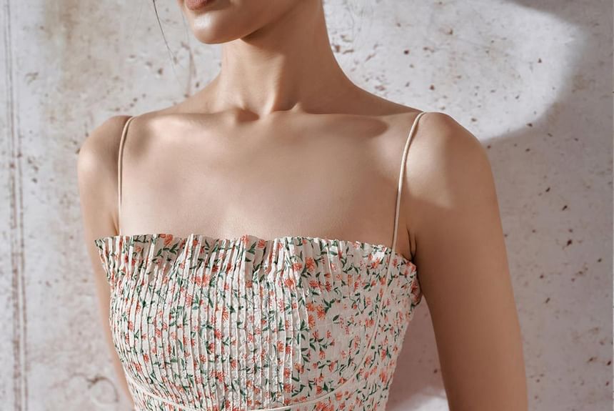 Spaghetti Strap Floral Midi Sundress