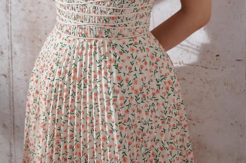 Spaghetti Strap Floral Midi Sundress