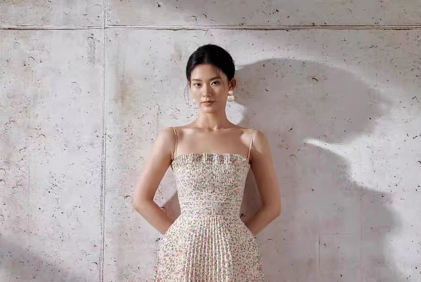 Spaghetti Strap Floral Midi Sundress