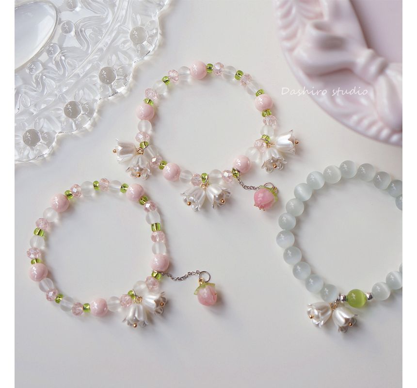 Resin Bead Flower Bracelet