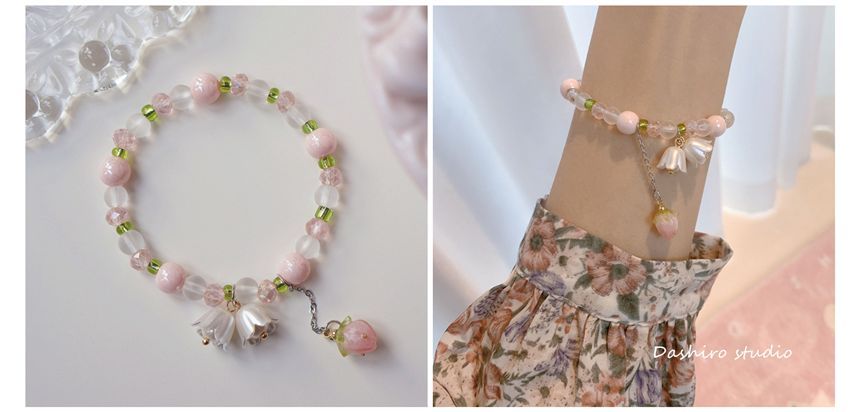 Resin Bead Flower Bracelet