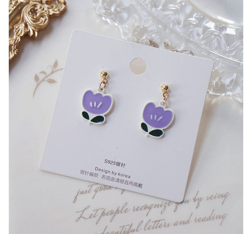 Earring Clip-On Flower Drop /