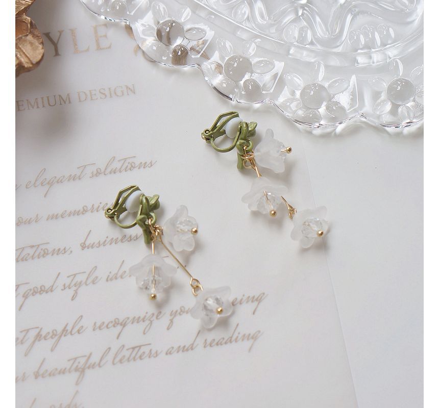 Flower Clip-On Drop / Earring