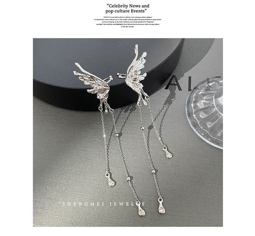 Set Earring (various Wing Alloy designs) Fringed Cuff /