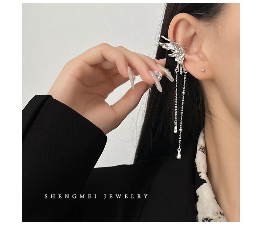 Set Earring (various Wing Alloy designs) Fringed Cuff /