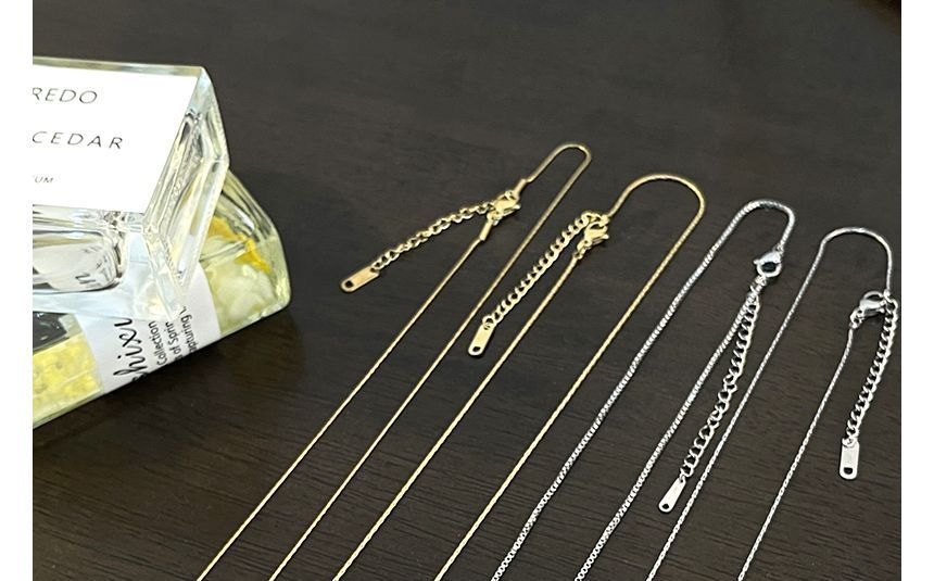 Steel Bean Polished Stainless Pendant Necklace