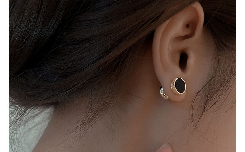 Through Magnetic Earring Alloy Rhinestone