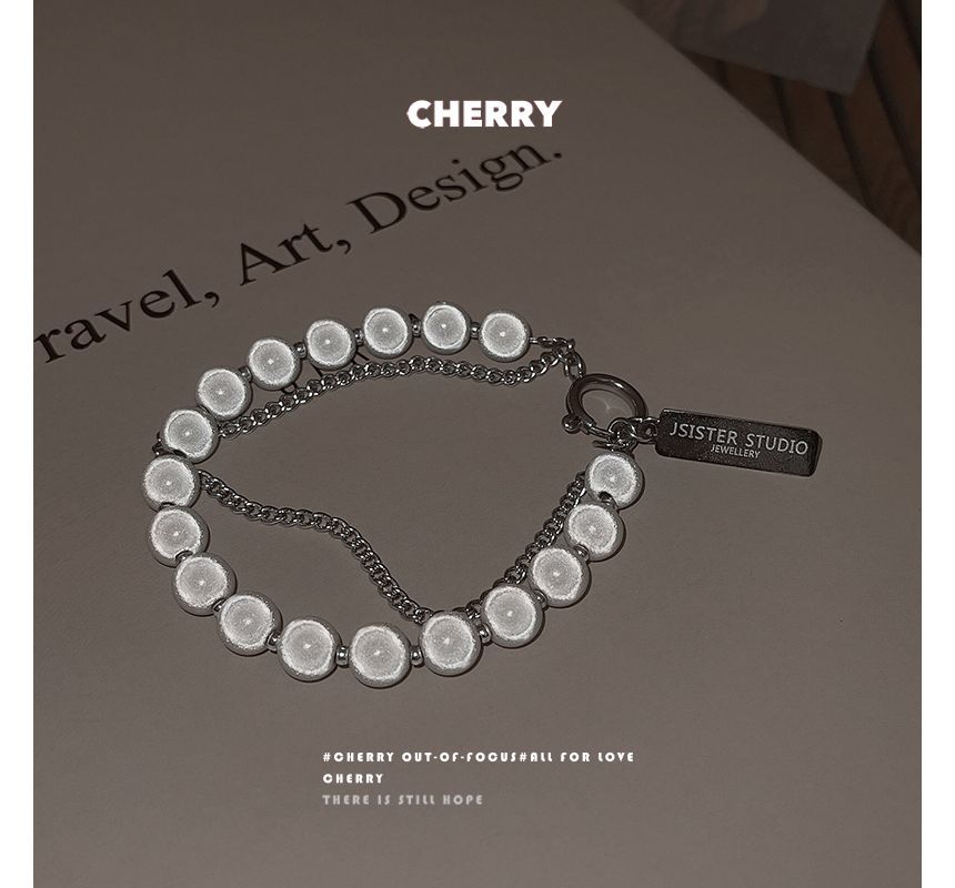 Bead Alloy Layered Reflective Bracelet