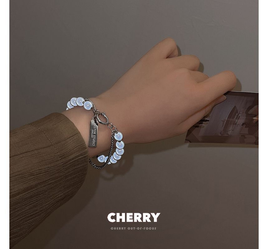 Bead Alloy Layered Reflective Bracelet