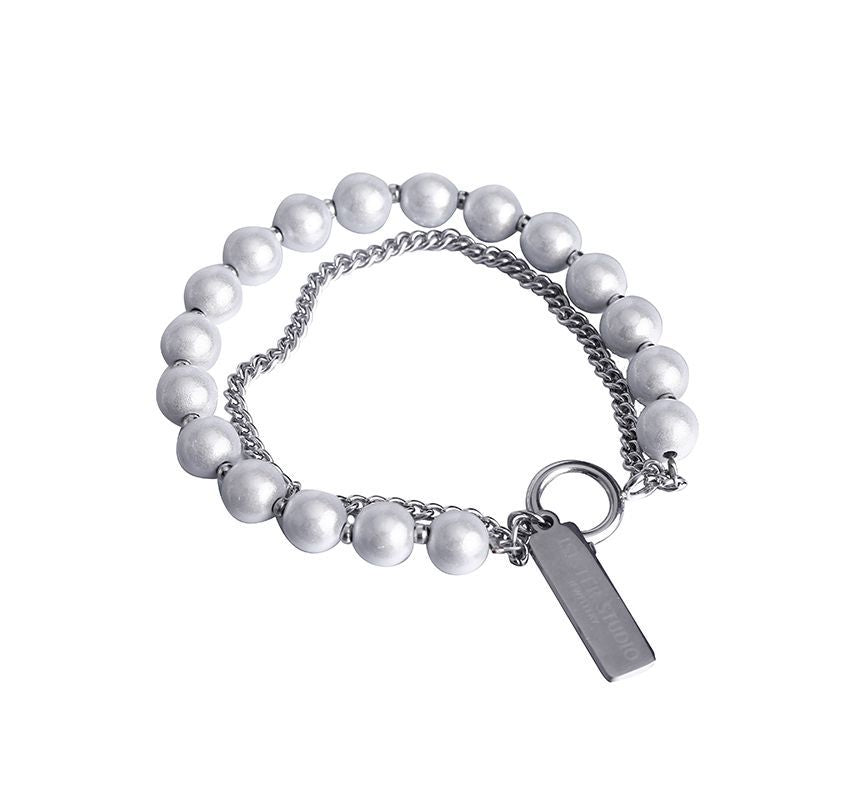 Bead Alloy Layered Reflective Bracelet