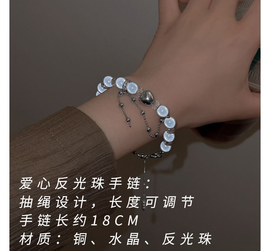 Bead Alloy Layered Reflective Bracelet