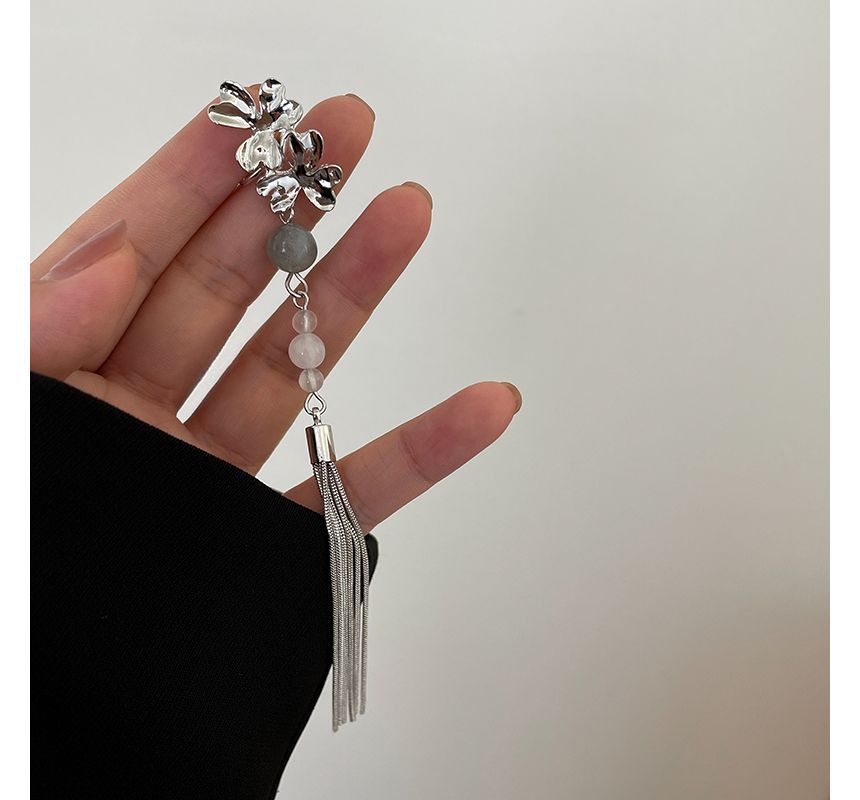 Cuff Acrylic Alloy Flower Fringed Earring