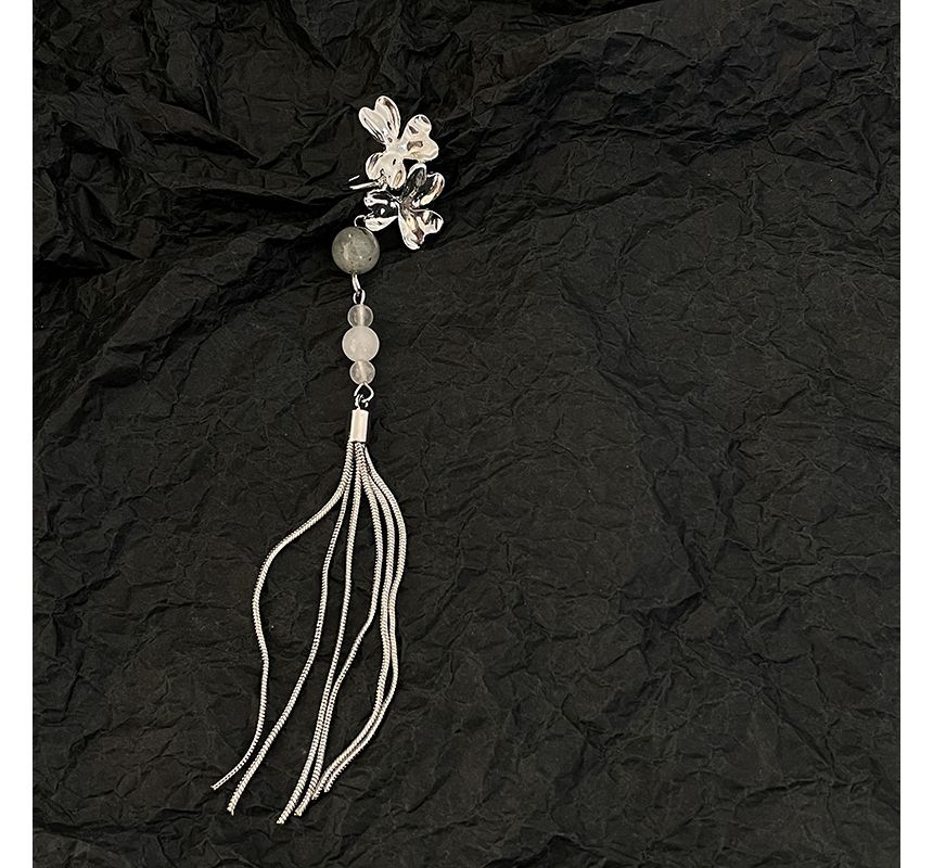 Cuff Acrylic Alloy Flower Fringed Earring