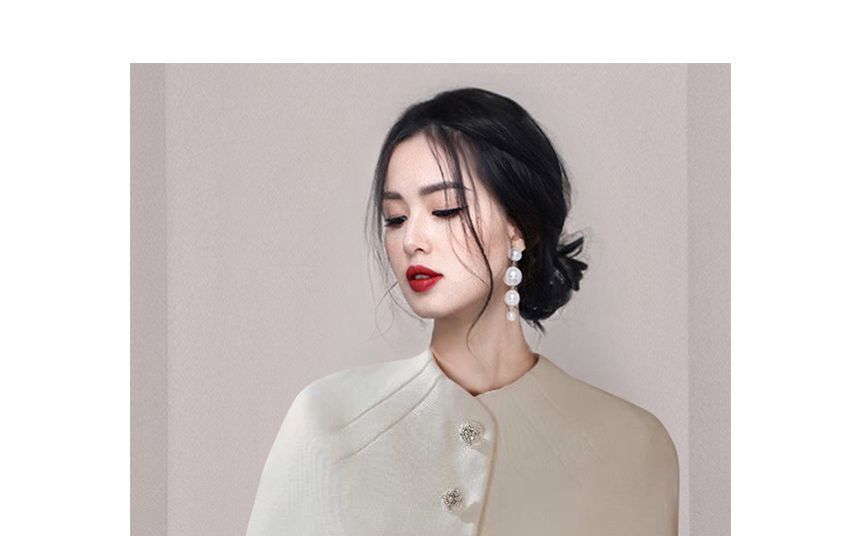 Set: Plain Crew Neck Single-Breasted Cropped Capelet + Long-Sleeve Midi Sheath Dress