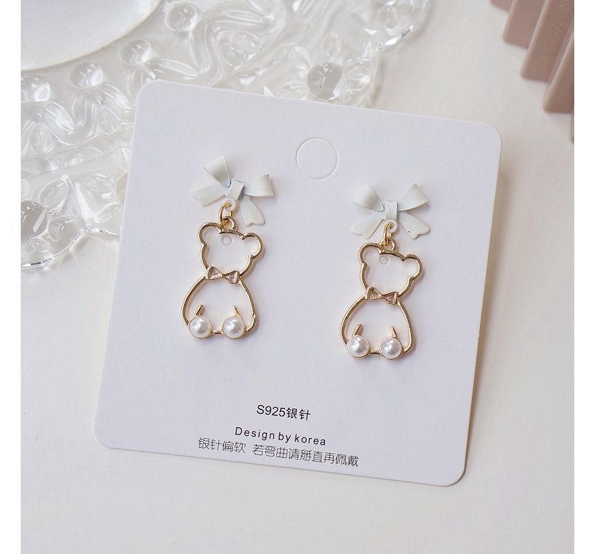 Bear Dangle Earring Alloy