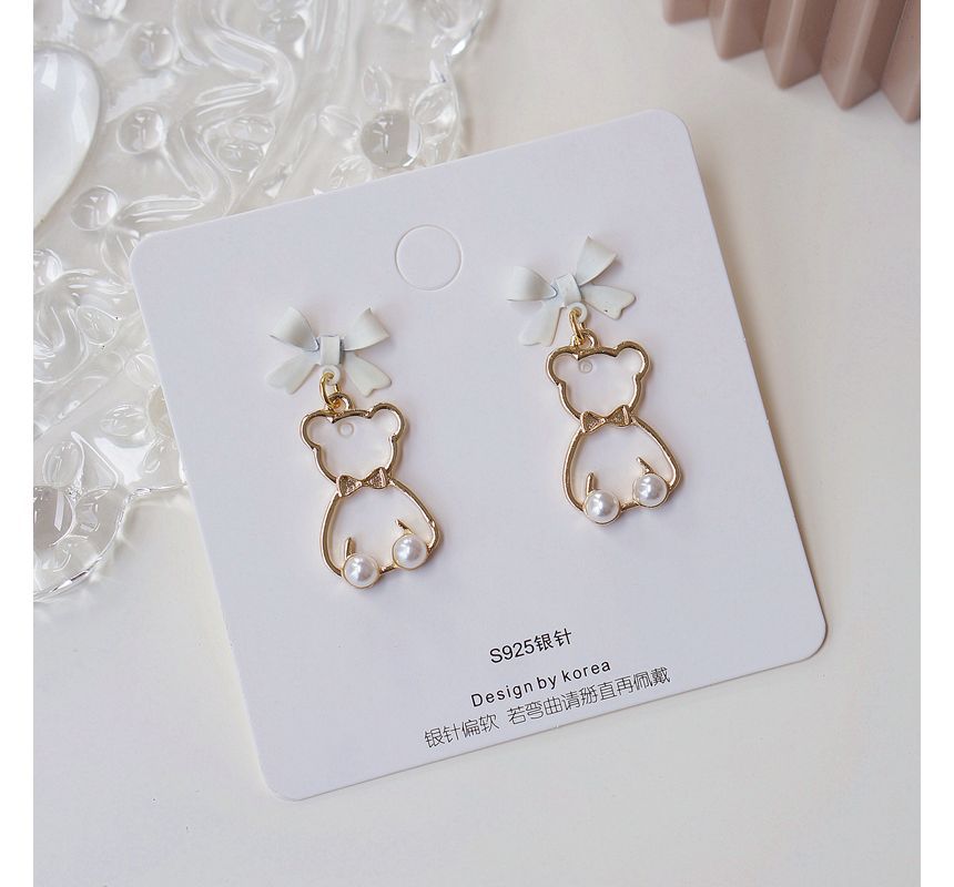 Bear Dangle Earring Alloy