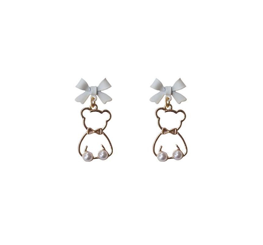 Bear Dangle Earring Alloy