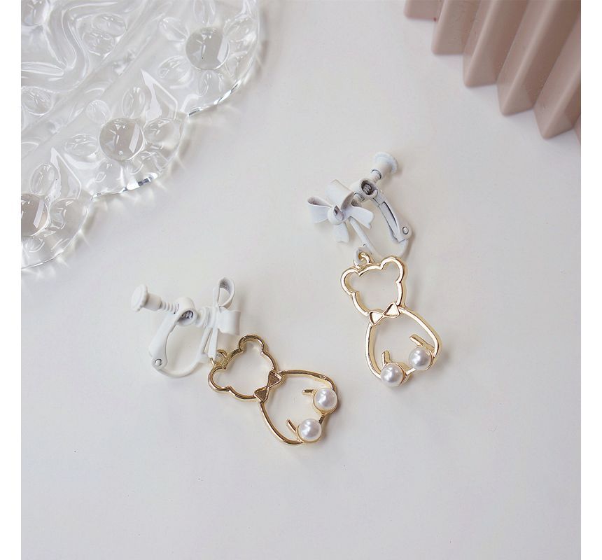 Bear Dangle Earring Alloy