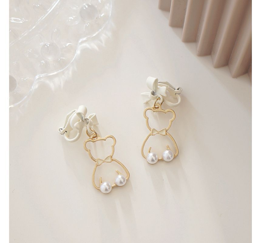 Bear Dangle Earring Alloy