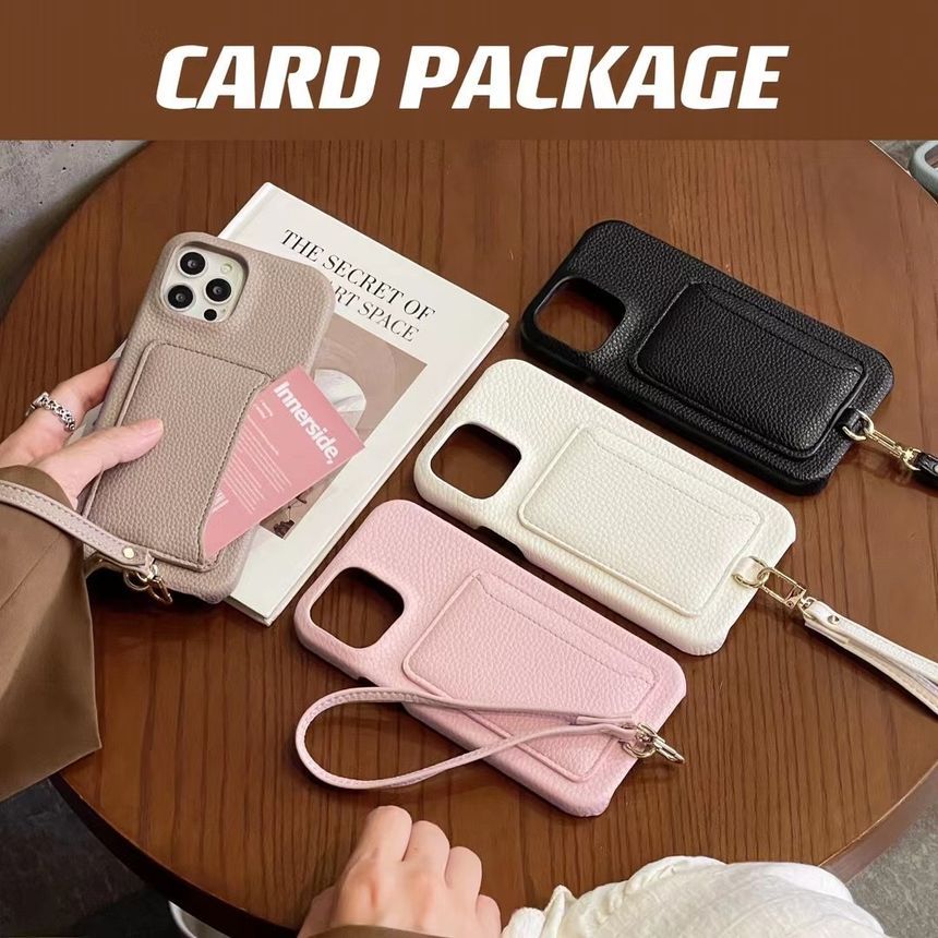 Card Leather Faux Phone Holder Case