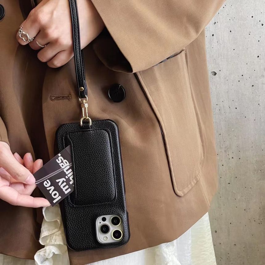 Card Leather Faux Phone Holder Case