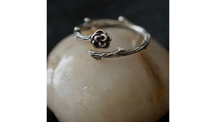 Sterling Open Rose Silver Ring