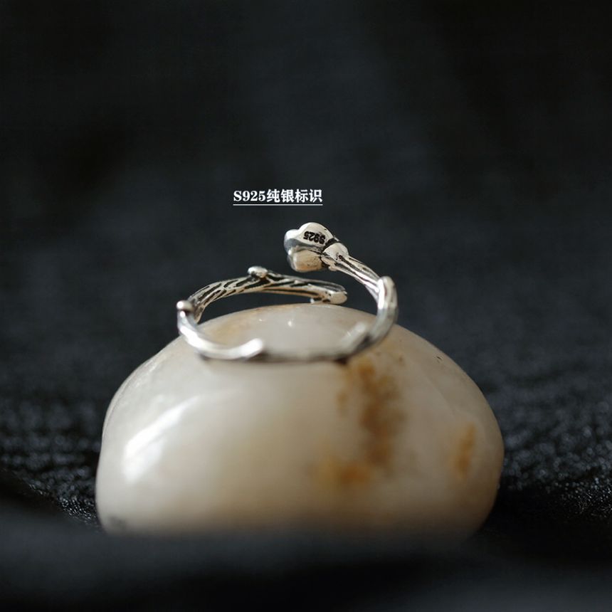 Sterling Open Rose Silver Ring