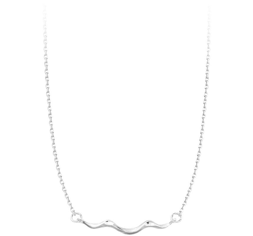 Silver Sterling Pendant Choker Wavy