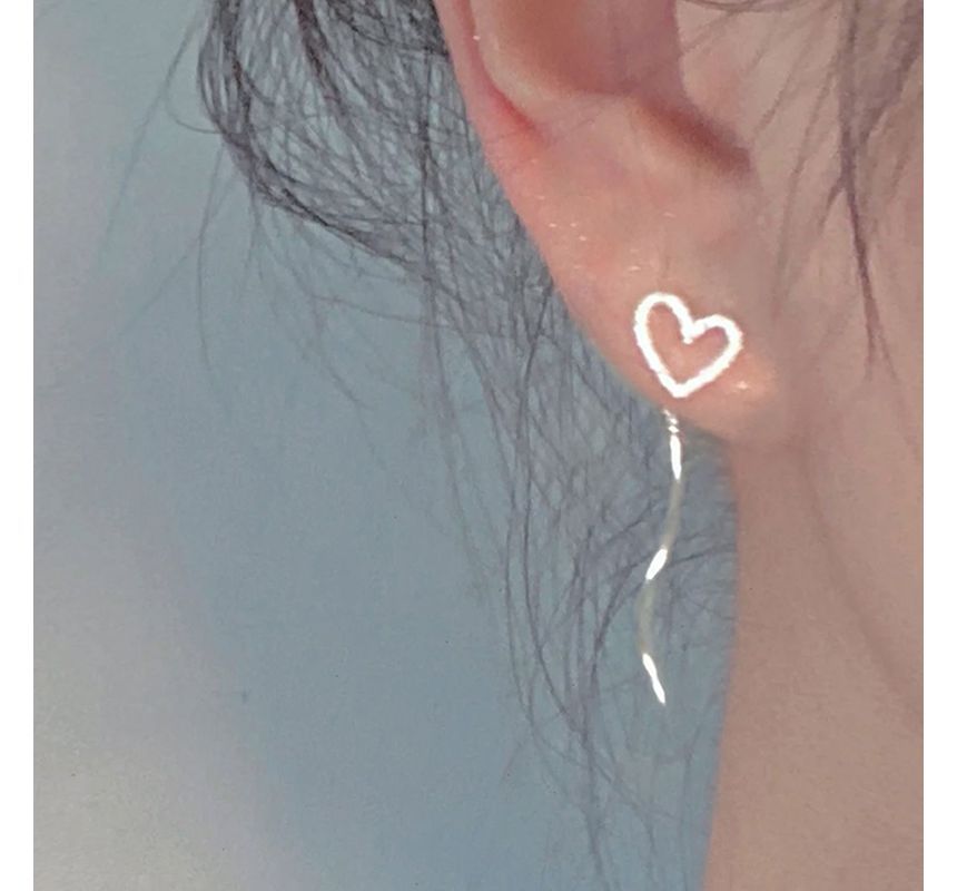 Earring Sterling Heart Silver Dangle