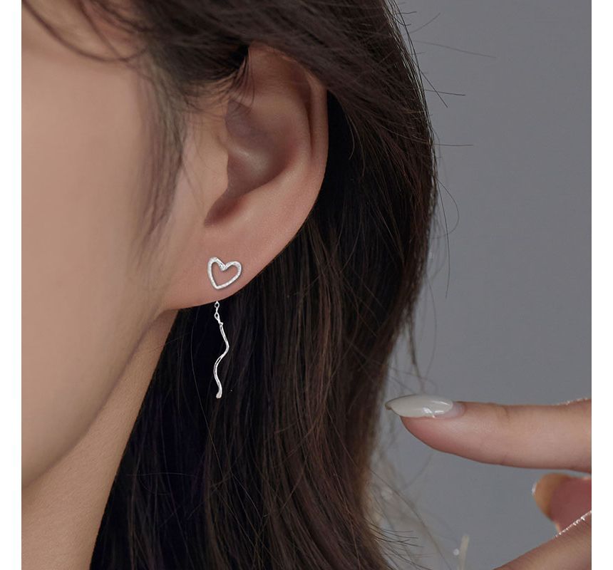Earring Sterling Heart Silver Dangle