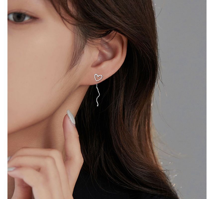 Earring Sterling Heart Silver Dangle