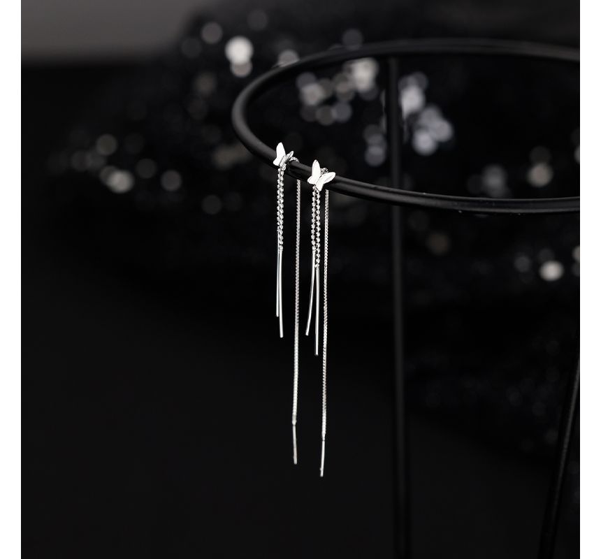 Silver Sterling Fringed Earring Butterfly