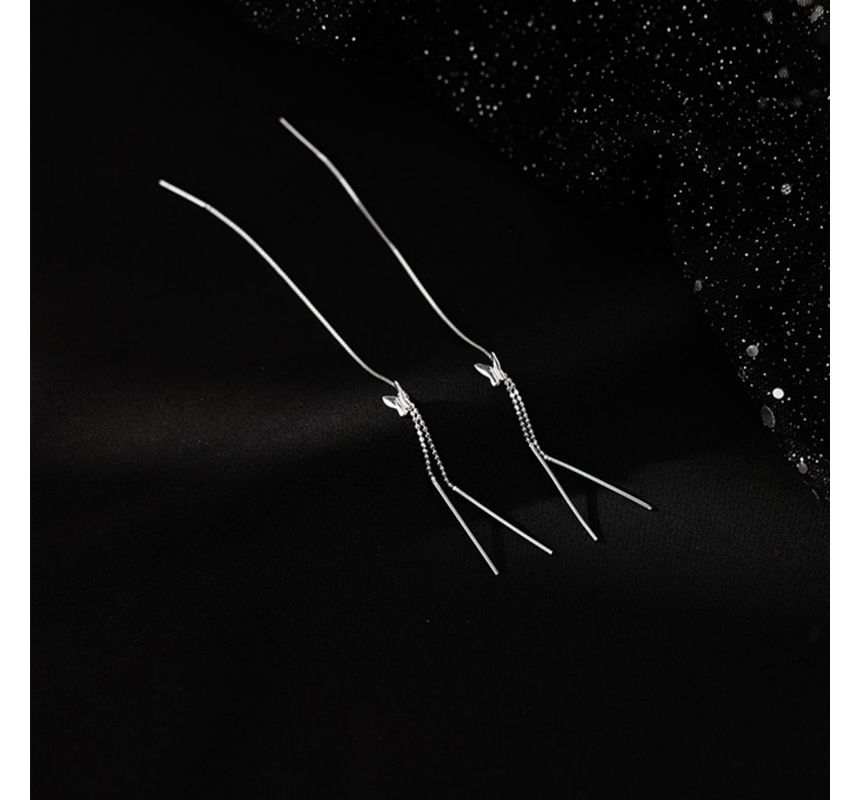 Silver Sterling Fringed Earring Butterfly